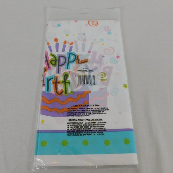 Happy Birthday Treat Plastic Tablecover 54" x 84" Rectangle Unique Industries - Picture 5 of 5